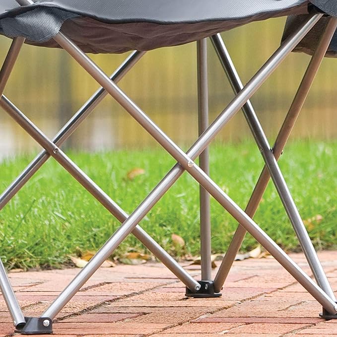 Coleman Portable Quad Camping Chair with 4-Can Cooler, Cushioned Seat & Back with Side Pockets & Cup Holder, Carry Bag Included
