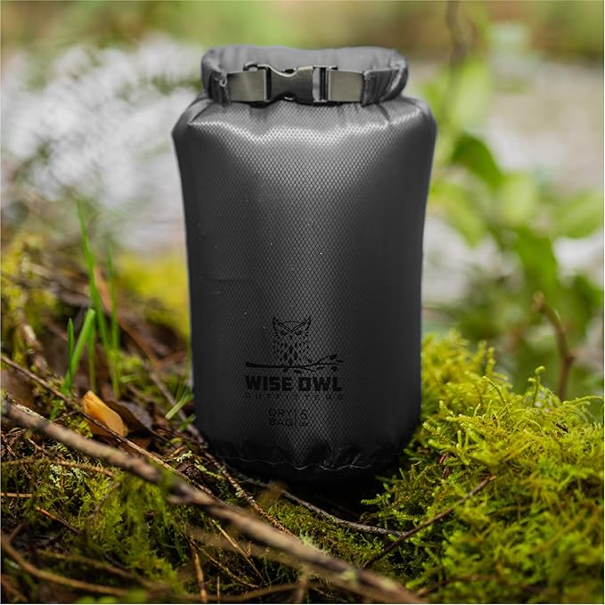 Wise Owl Outfitters Waterproof Dry Bag - Fully Submersible 1pk or 3pk Ultra Lightweight Airtight Waterproof Bags - 5L, 10L and 20L Sizes - Diamond Ripstop Roll Top Drybags