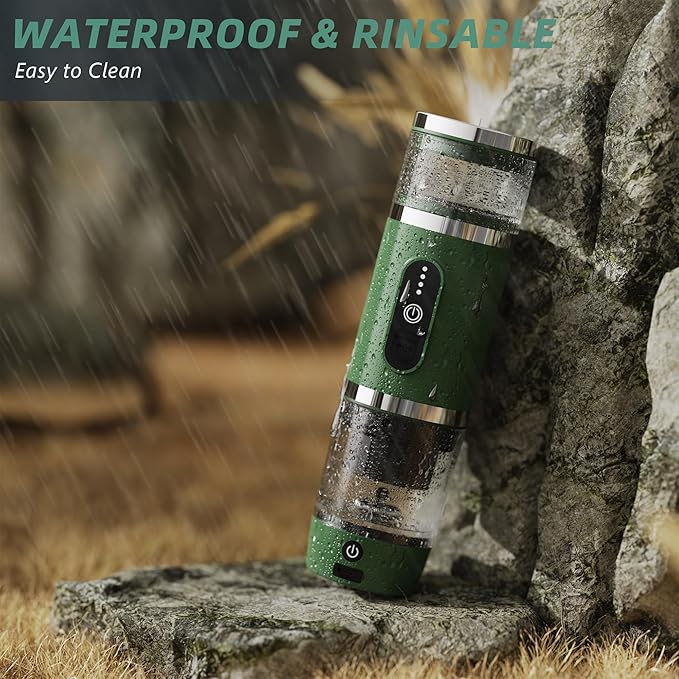 Hobsir Portable Electric Espresso Maker, Milk Frother Travel Coffee Machine for Camping, Car Coffee Maker with Frothing Base, USB-C, 3in1 Capsule, Portable Small Espresso Coffe Machine, Green