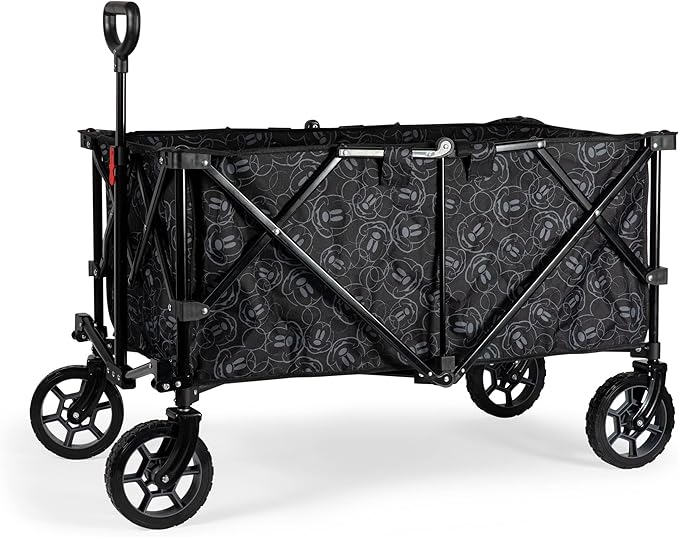 PICNIC TIME Disney Mickey Mouse Adventure Wagon XL, Folding Wagon, Beach Wagon, Sport Utility Wagon, (Black)