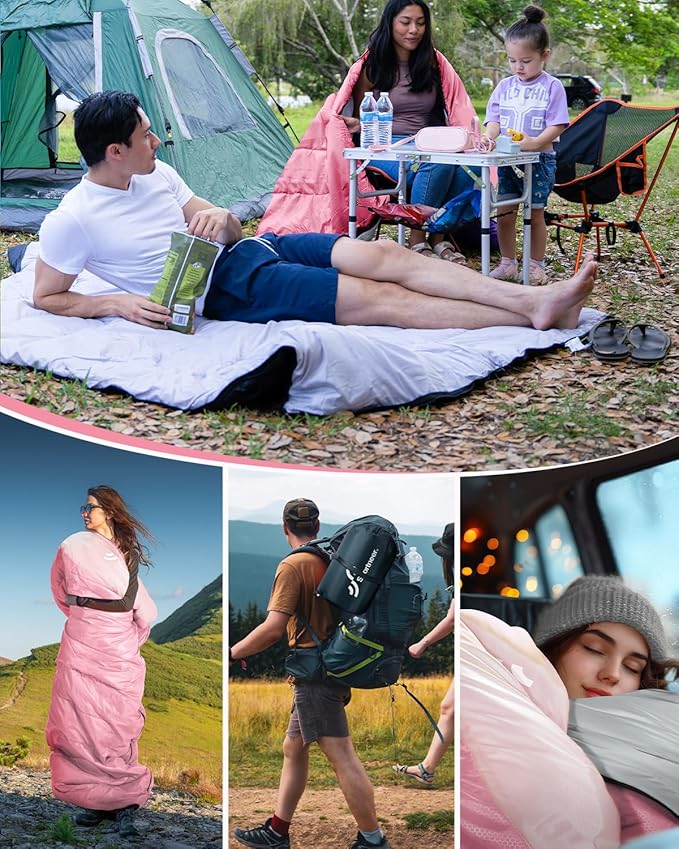 Sportneer Sleeping Bags for Adults, Warm & Cold Weather Sleeping Bag for Adults Kids Boys Girls - Lightweight Compact Camping Gear Equipment, Traveling, Backpacking, Hiking