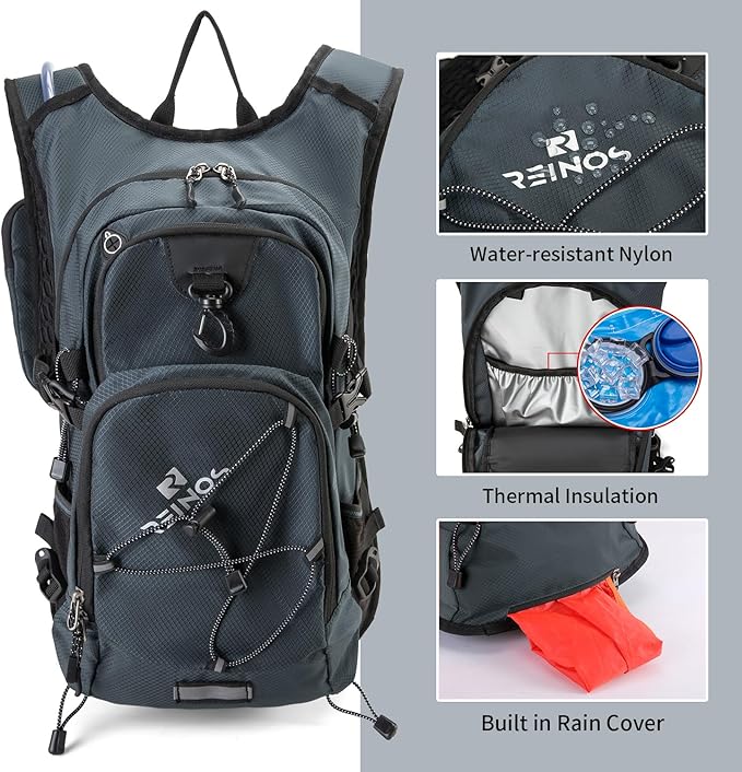 Hydration Backpack Pack with 2L Water Bladder 18L Hiking Backpack Women Men Lightweight Hydropack Insulated Daypack for Biking, Running, Festival