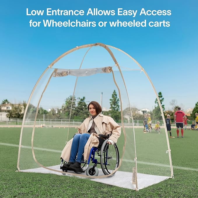 EighteenTek Clear Sports Tent 540° View Transparent PVC House Room Greenhouse Camping Tent Canopy Gazebos Weatherproof Pop-Up Tent for Outdoor Activities Garden Backyard Patios Cold Protection