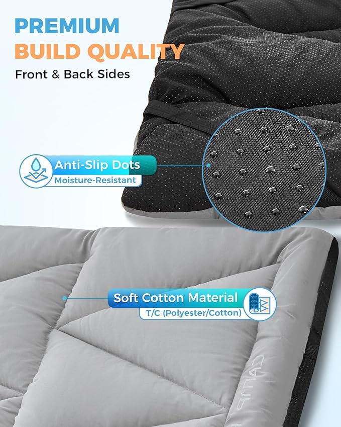 KingCamp Cot Mattress, Portable Lightweight Camping Sleeping Mat Soft Comfortable Non-Slip Cot Pad for Camp Cot, RV Bunk & Twin Beds