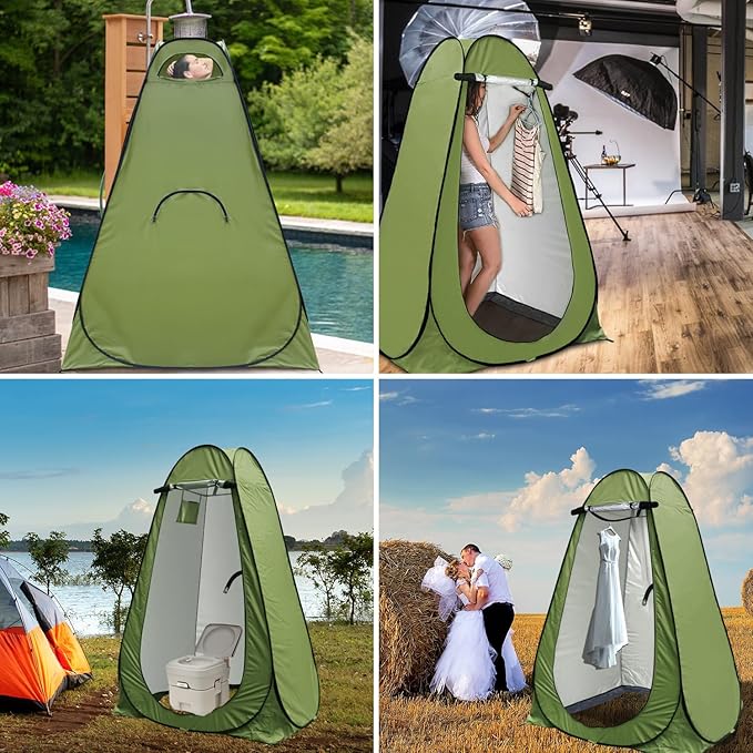Anngrowy Pop Up Privacy Shower Tent - Portable Outdoor Camping Bathroom Toilet Changing Dressing Room - UPF40+ Waterproof
