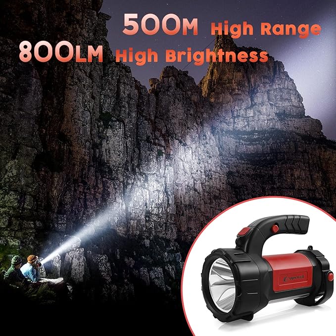 AlpsWolf Camping Lantern Rechargeable, LED Flashlight Spotlight Lantern with 800LM, 3600 Capacity Powered, Portable Bright Camping Light for Emergency, Outdoor Hiking, Power Outages