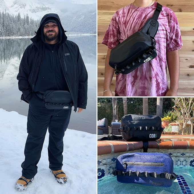 Waterproof Waist Pack 2.5L | Waterproof Belt Bag with Wide, Comfortable Waist Strap, Floating Waterproof Fanny Pack for Travel, Fly Fishing, Beach, Swimming, Paddleboarding, Kayaking (Dark Blue)