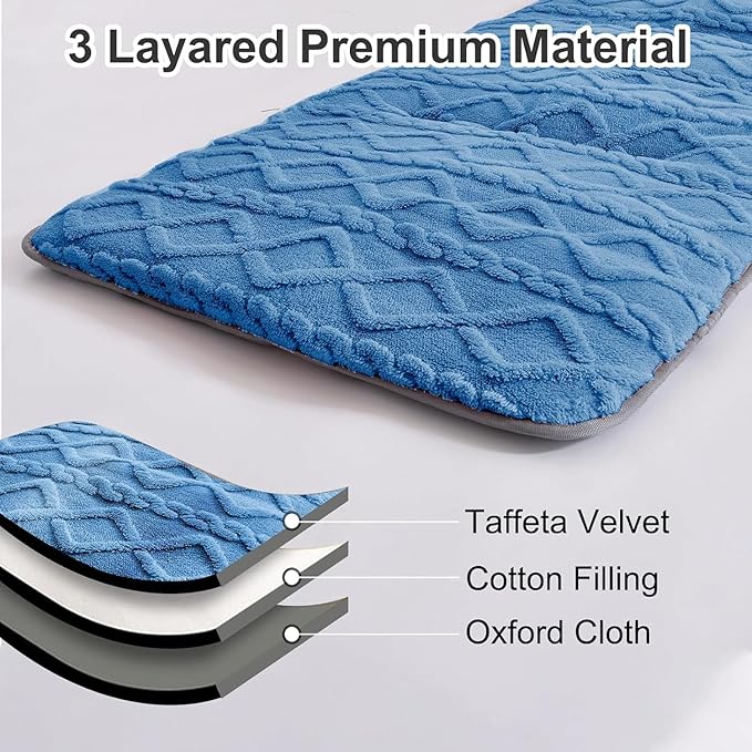 Camping Cot Mattress - Thick Camping Sleeping Pad with Elastic Straps,Portable Cot Mattress Pad for Sleeping Outdoor (75" x 28")