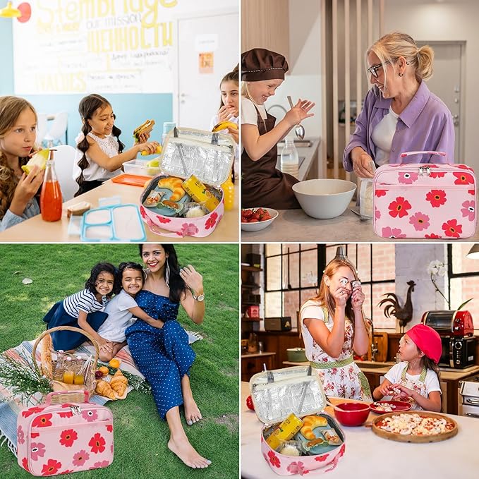 LOIDOU Lunch Box for Kids Boys Girls Insulated Lunch Bag Thermal Meal Tote Reusable Lunch Pail Bags for School Travel