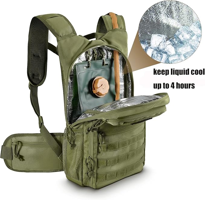 Tactical Hydration Pack Lightweight Insulation Water Backpack Molle Hydration Backpack for Hiking, Running, Cycling, Climbing, Hunting, Fishing