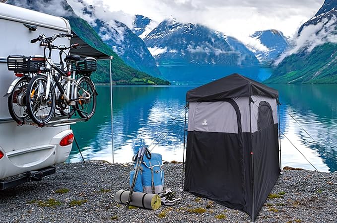 Nice C Camping Shower, Instant Pop Up Changing Privacy Tent, Outdoor Shower Enclosure, Toilet Tent, Oversize (1 Room)