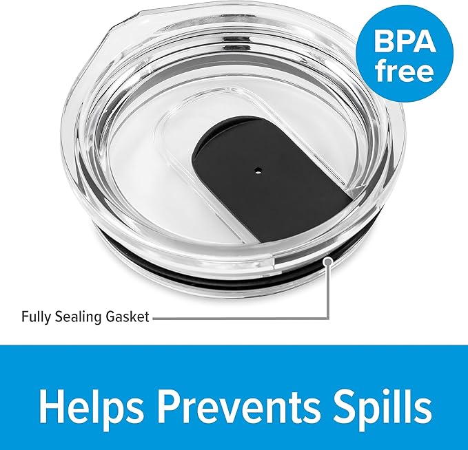 Camco Life is Better at The Campsite Tumbler | Heavy Duty Double Wall Vacuum Insulation | Crafted of 18/8 Stainless Steel | Unique Palm Tree & RV Design on Pink Background | 20-oz (53322)