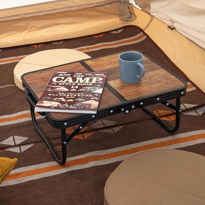 Naturehike Large Camping Folding Table Beach, Portable Camping Side Tables with Adjustable Legs, Tent Table Folding Camp Table with Carry Bag for Outdoor Camping, Cooking, BBQ, Travel - Wood