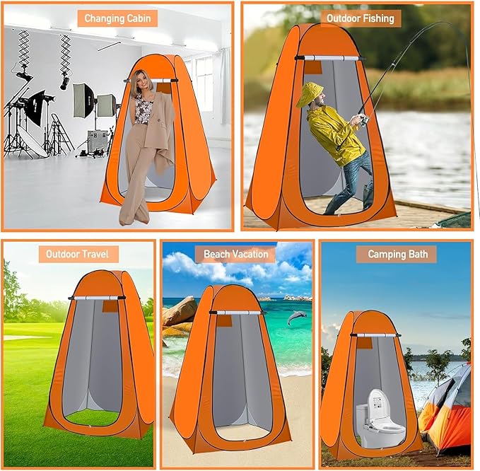 Portable Pop up Dressing/Changing Tent Beach Toilet Shower Changing Room Outdoor Shelter with Carrying Bag Gigatent Privacy Shelter Tent (Orange)