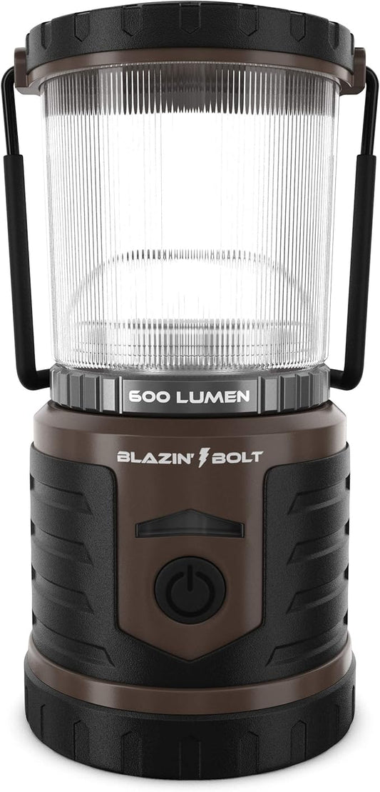 Blazin Bolt Rugged USB Rechargeable Lantern | 600 Lumen | 500 Hours of Light | Giant 12000mAh Power Bank | 6 Modes | Camping, Emergency, Power Outage, Storm, Blizzard, Hurricane Survival