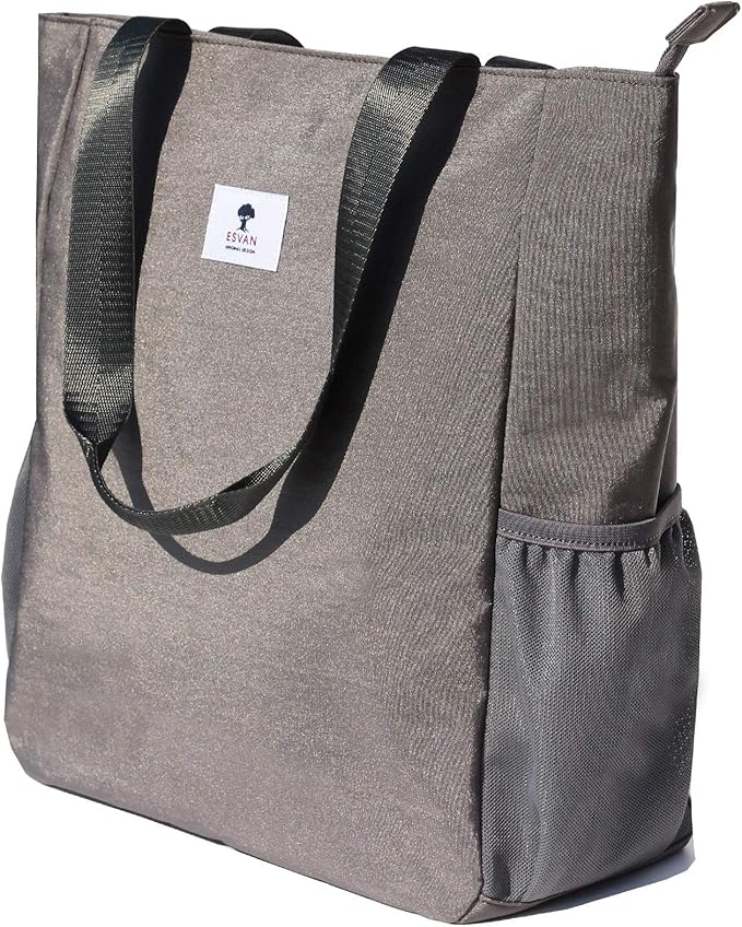 ESVAN Original Floral Water Resistant Large Tote Bag Shoulder Bag for Gym Beach Travel Daily Bags Upgraded