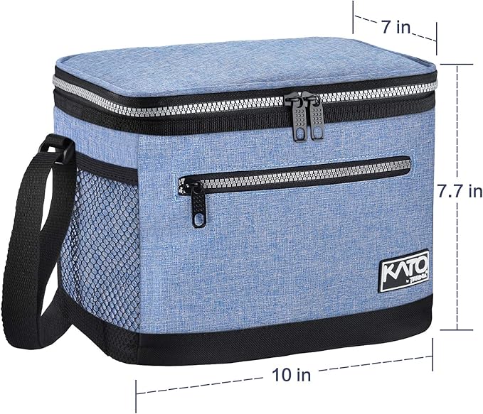 Tirrinia Insulated Lunch Box for Men/Women, Leakproof Thermal Lunch Bag for Office Picnic Work Beach Camping,Reusable Lunch Cooler Tote for Adult, Light Blue