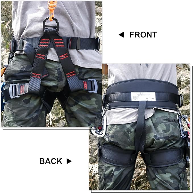 NewDoar Climbing Harness, Mountaineering Rock Climbing Harness, Half Body Harness for Rappelling Fire Rescuing Tree Climbing