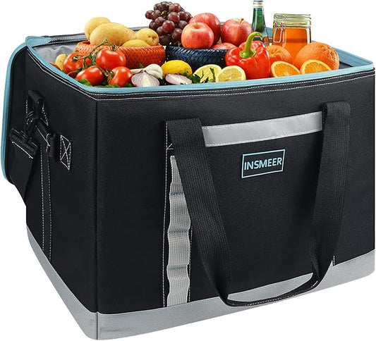 INSMEER Insulated Cooler Bag 65Cans/32 Cans Large Cooler Bag Soft Sided Cooler with Shoulder Strap, Collapsible Leakproof Portable Coolers for Camping/Beach/Food Delivery/Shopping/Outdoor/Picnic