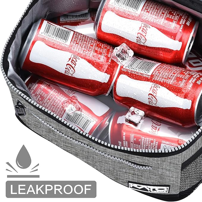 Tirrinia Insulated Lunch Box for Men/Women, Leakproof Thermal Lunch Bag for Office Picnic Work Beach Camping,Reusable Lunch Cooler Tote for Adult, Light Grey