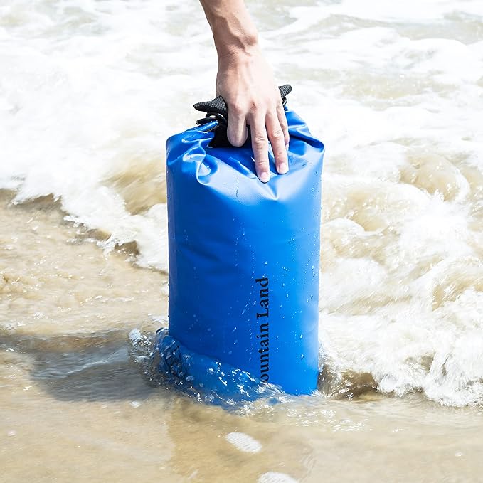 Mountain Land Waterproof Beach Dry Bag 20L Roll Top Backpack Boat Bag Dry Sack for Kayaking Rafting Fishing Hiking Camping Dark Blue