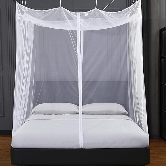 Mengersi Mosquito Net for Bed Canopy with Zipper,Canopy Bed Curtains Twin,Twin XL Bed,Mosquito Netting for Patio,Camping,Bug Net for Camping,White