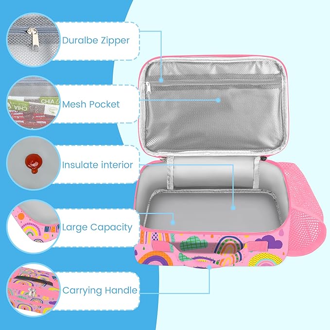 RLGPBON Kids Lunch Bag,Insulated Lunch Box for Girls Boys,Lunch Bag Toddler Teen,School Daycare Cute Travel bags