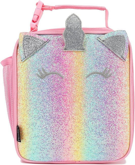 FlowFly Kids Lunch box Insulated Soft Bag Mini Cooler Back to School Thermal Meal Tote Kit for Girls, Boys, Smile