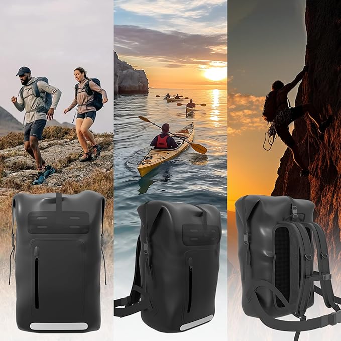 Waterproof Backpack，Heavy Duty Hiking Backpack，35/55/85L dry bag backpack waterproof for Men，Roll-Top Closure，for Kayaking, Travel, Hiking, Fishing, Camping, Motorcycles (yellow, 85L)