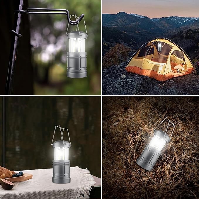 LED Camping Lantern ,Battery Powered Hanging Lanterns for Camping Hiking,Hurricane ,Power Outages,2-Pack