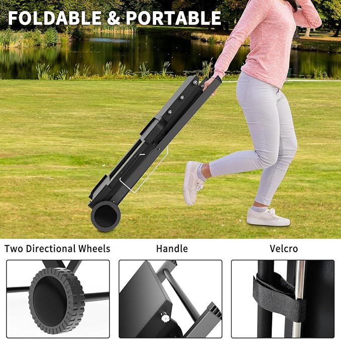 Apromise Grill Stand for Ninja Woodfire OG700/OG800/OG900 Series, Pro XL, and OO101 Pizza Oven, Compatible with Blackstone 17" Griddle, Portable Outdoor Grill Table with Wheels & Side Shelf