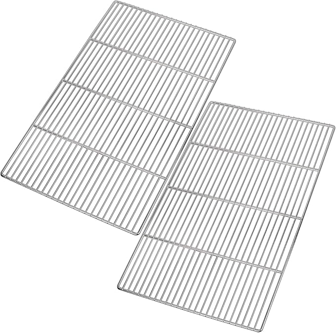 KEESHA BBQ Grill Mesh Metal Stainless Steel Barbecue Grill Grates Replacement-Barbecue Grilling Grid Wire Mesh, Multifunction Cooking Net for Outdoor Grill 2 Pack (20 13/16''*12 7/8'')