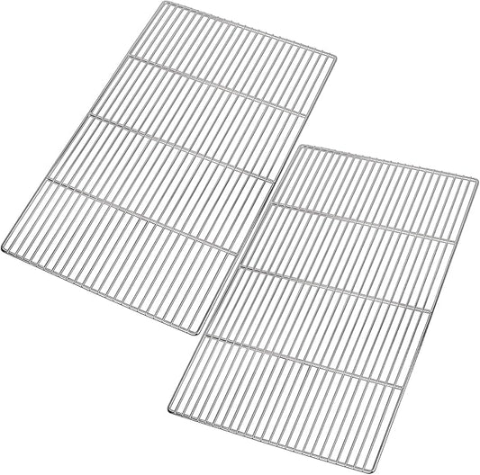 KEESHA BBQ Grill Mesh Metal Stainless Steel Barbecue Grill Grates Replacement-Barbecue Grilling Grid Wire Mesh, Multifunction Cooking Net for Outdoor Grill 2 Pack (20 13/16''*12 7/8'')
