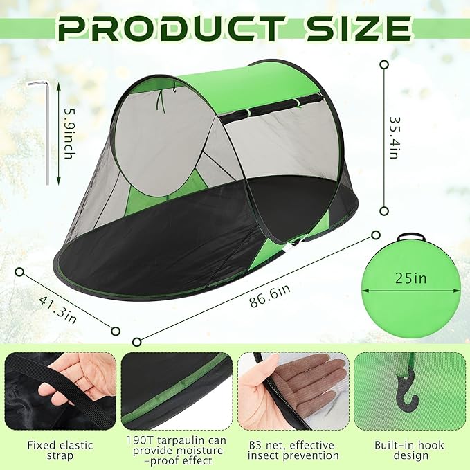 Pop up Mosquito Net Tent and Camping Sleeping Pad Set Instant Pop up Screen Tent Inflatable Sleeping Pad with Pillow Built or Camping Backpacking Hiking Traveling