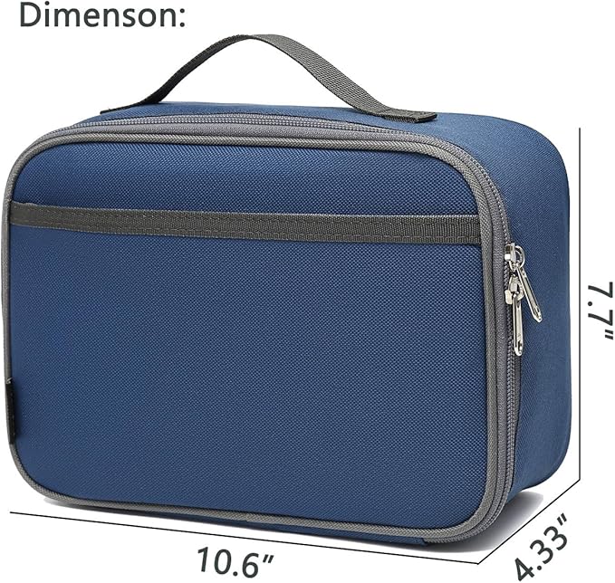 FlowFly Kids Lunch box Insulated Soft Bag Mini Cooler Back to School Thermal Meal Tote Kit for Girls, Boys,Cyan