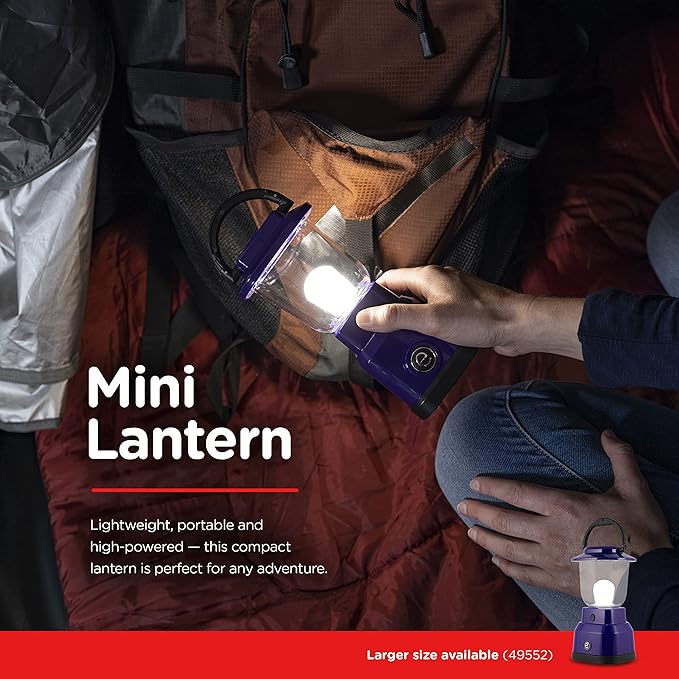 Enbrighten LED Mini Camping Lantern, Battery Powered, 200 Lumens, 40 Hour Runtime, 3 Modes, Night Light for Kids, Ideal for Hiking, Outdoors, Emergency, Snow, Hurricane and Storm