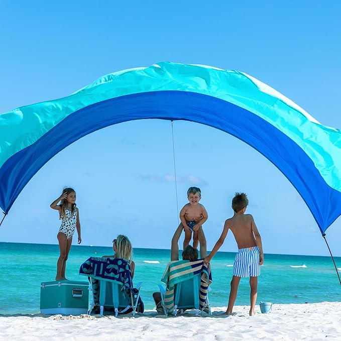 New Shibumi Shade® Classic with Quiet Canopy, The Original Wind-Powered® Beach Shade, Provides 150 Sq. Ft. of Shade, Weighs Only 4 lbs, Sets up in 3 Minutes. World's Best Beach Shade.