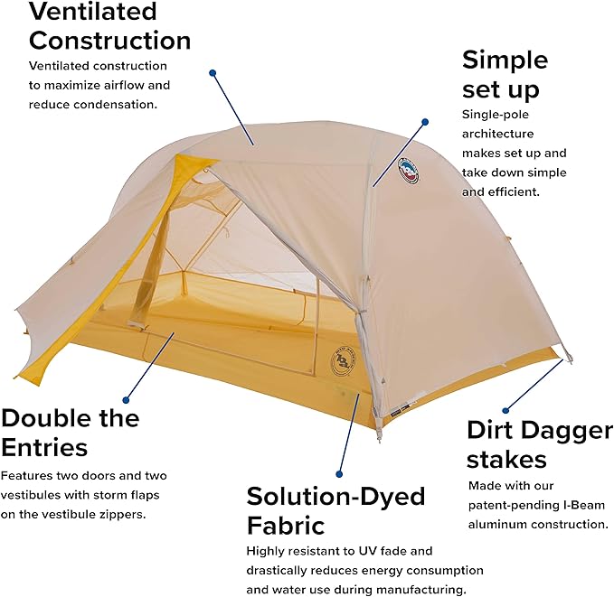 Big Agnes Tiger Wall UL Ultralight Tent with UV-Resistant Solution Dyed Fabric