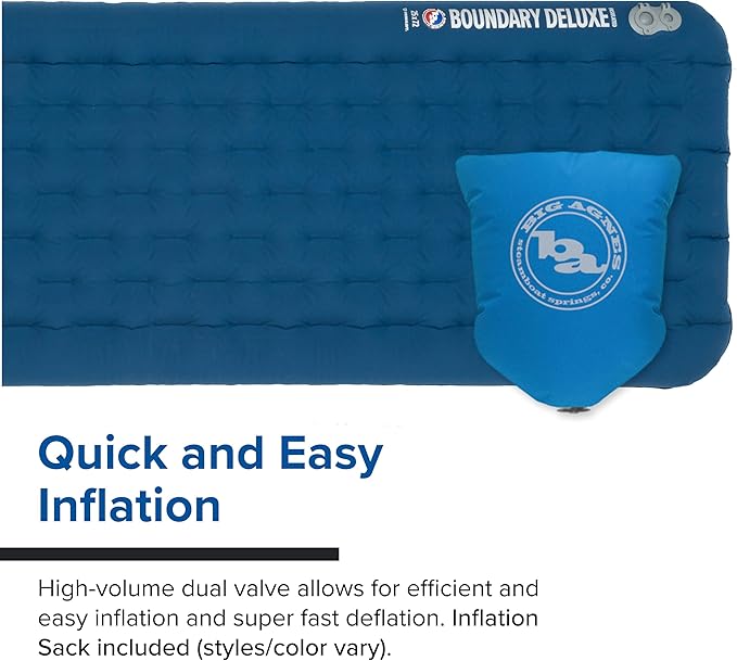 Big Agnes, Boundary Deluxe, Insulated Sleeping Pad, Long, Gibraltar Sea, (20X78)