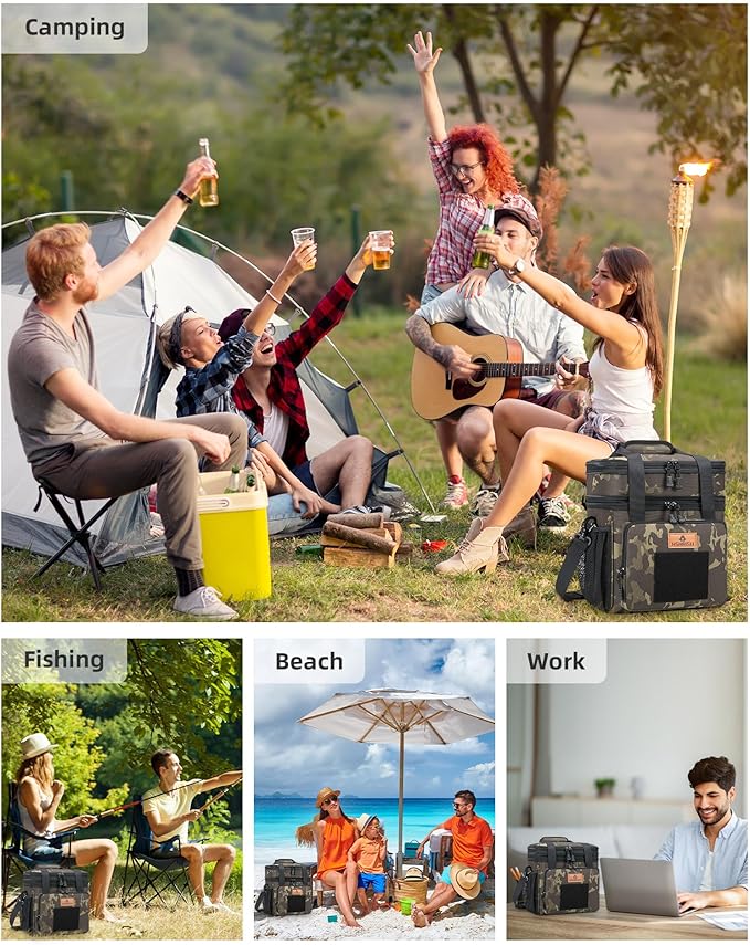 HSHRISH Expandable Large Tactical Lunch Box for Adults, Durable Insulated Lunch Bag with Lots of Storage Space, Cooler Bag for Men Women Work Outdoor Picnic Trips,15L