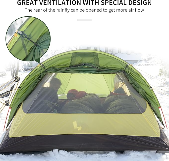 Naturehike Opalus Tunnel Backpacking Tent for 2-3 Person, 2 Person 3 Person Backpacking Tent, Lightweight Camping Tent with Footprint & Vestibule