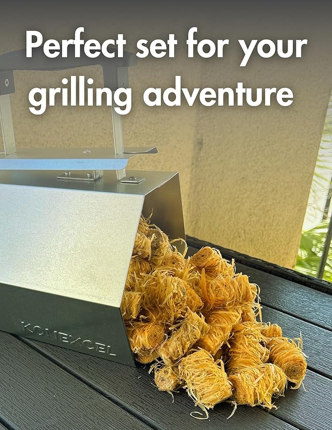 SET of Charcoal Chimney Starter & 130 PCS Fire Starters, Heavy Duty Charcoal Starter (XXL Size) & Natural Wooden Fire Starters for Grill, BBQ, Campfires, Fireplace; Optimized for Rapid Fire (130 PCS)