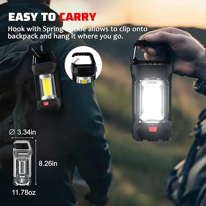 Camping lantern for power outage, 2000LM Rechargeable Led Lantern 4000mAh Battery Emergency Light, Waterproof Tent Light with 4 Lighting Modes, Portable Lantern Flashlight for Home or Hiking