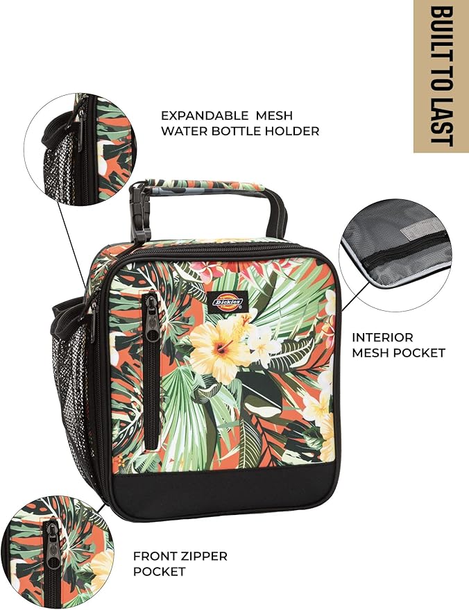 Dickies Basic Insulated Lunch Bag for Work, Thermal Reusable Office Lunch Box for Men, Women (Hula)