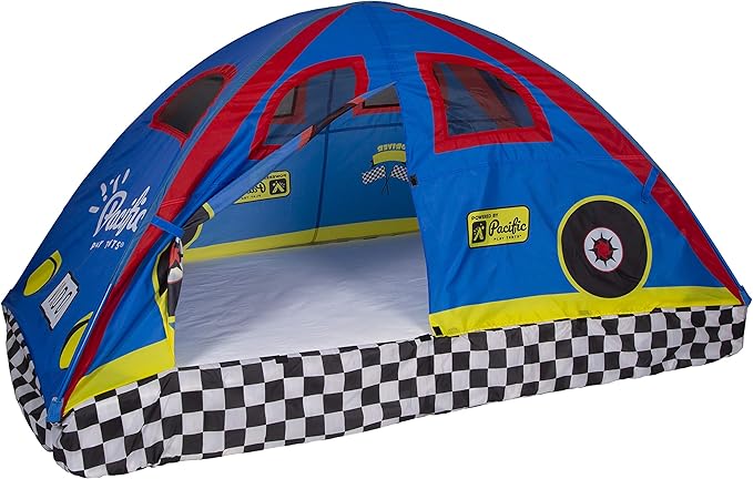 Pacific Play Tents 19710 Kids Rad Racer Bed Tent Playhouse - Twin Size , Yellow