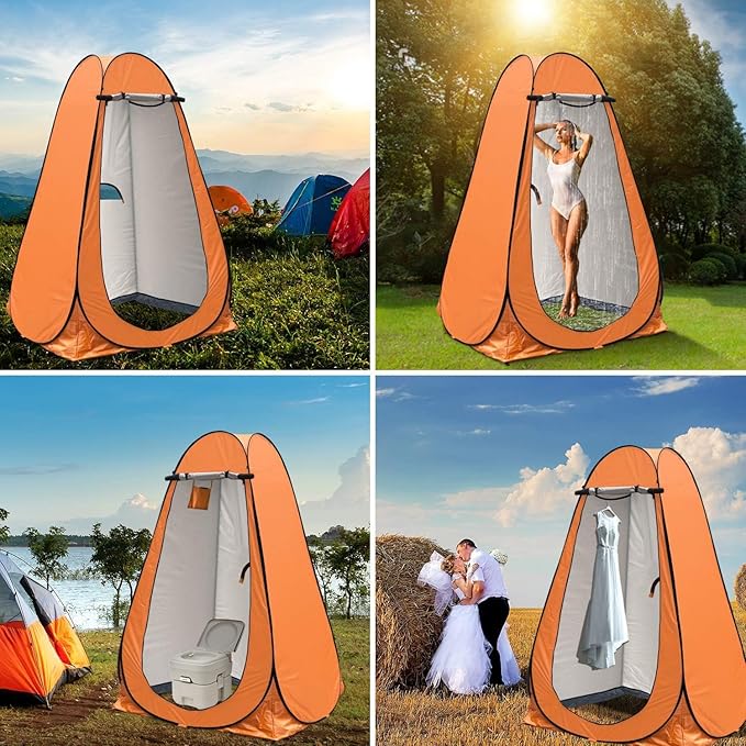 Portable Pop up Dressing/Changing Tent Beach Toilet Shower Changing Room Outdoor Shelter with Carrying Bag Gigatent Privacy Shelter Tent (Orange)