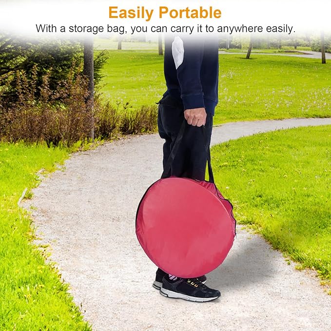 Pop Up Beach Tent for 2-3 Person, UPF50+ Anti-UV Sun Shelter w/Storage Bag, Portable Waterproof Instant Sun Shade Canopy for Outdoor Beach Camping Hiking Travel Family, Red