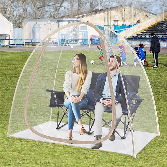Pop-Up Sports Tent, Transparent Bubble Tent, Weatherproof Igloo Tent, Clear Tent for Winter Sports, Cold Weather Tent