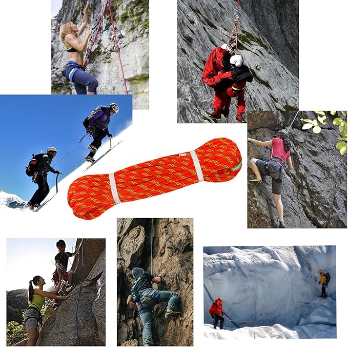 Ritafc Static Climb Rope UIAA Rappelling Rope 11mm 150FT Static Line Nylon Kern for Rocking, Mountain Tree, Hauling, Rescue