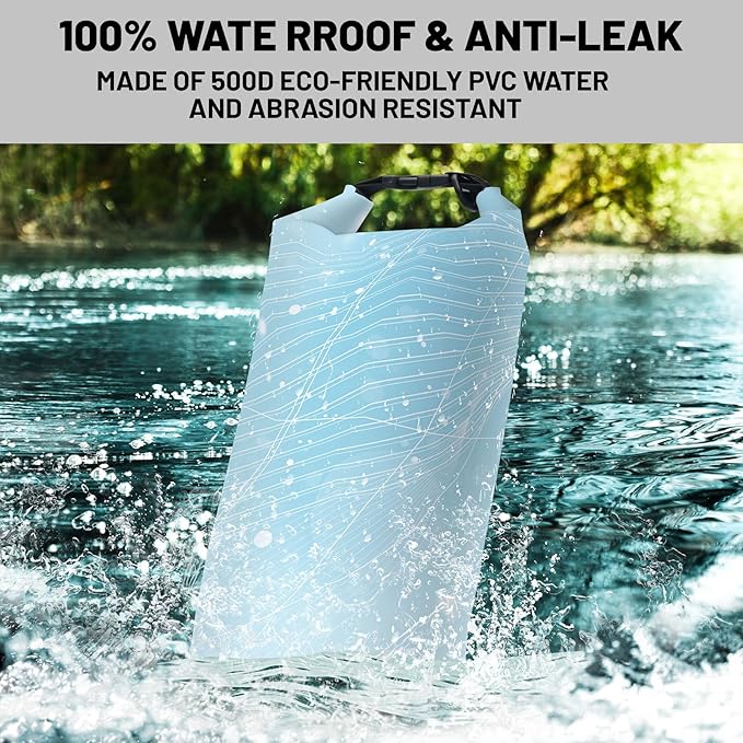 Waterproof Dry Bag,Roll Top Sky Blue Small Waterproof Backpack 5L/10L/20L Floating and Lightweight Bags for Kayaking, Boating, Fishing, Swimming and Camping